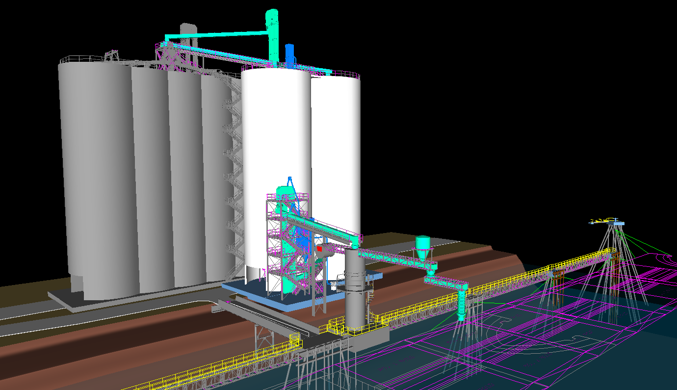 Cement & Slag Import Terminal - ZAP Engineering power plant layout design 